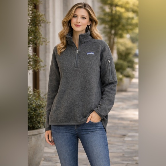 Patagonia Jackets & Blazers - Patagonia Better Sweater 1/4 Zip Fleece Pullover Womens Medium Black Long Sleeve